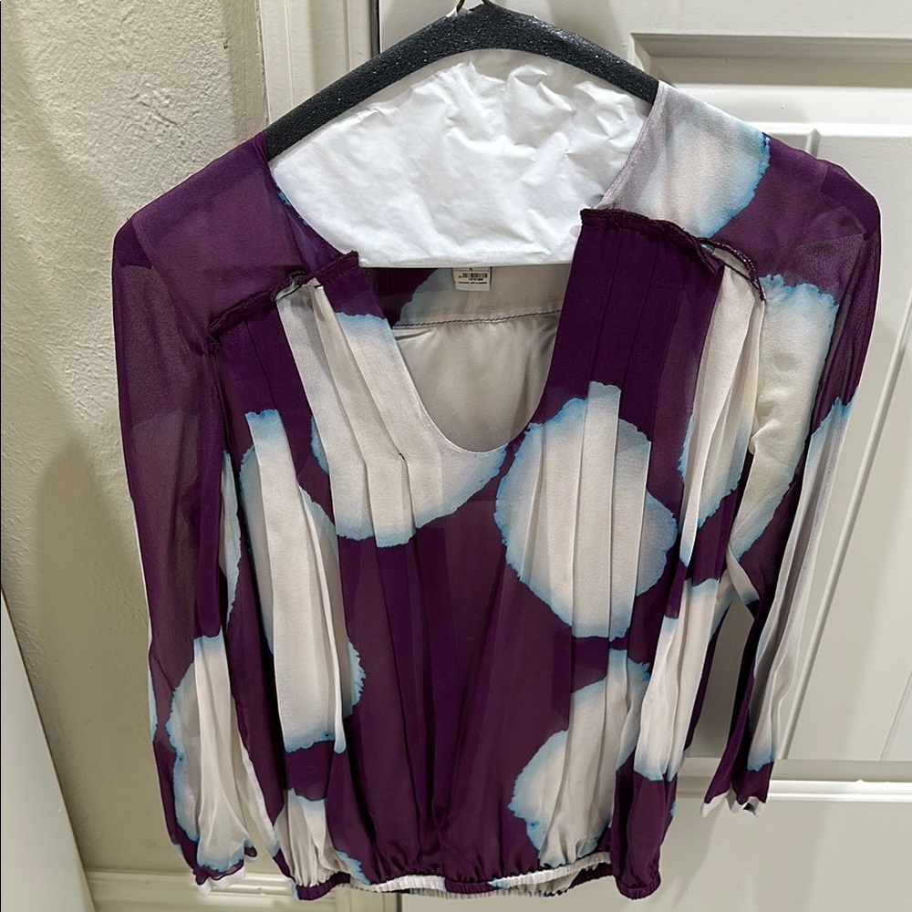 Diane von Furstenberg Purple Floral Blouse